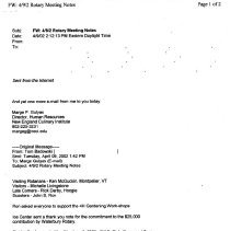 Waterbury Rotary Meeting Notes